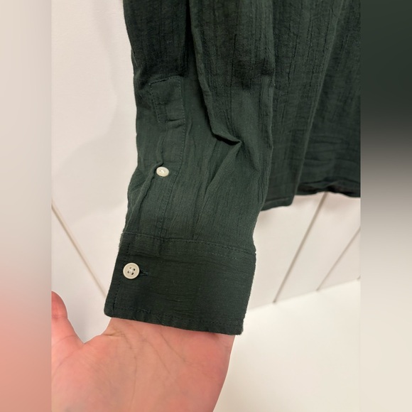 Zara Dark Green Men’s Wrinkle Look Shirt - Picture 4 of 9